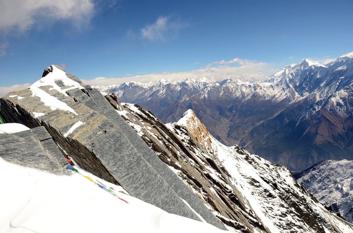 19 Dhampus Peak Summit Panorama Yakawa Kang, Katung Kang, Kang Guru, Annapurna II, Gangapurna, Tilicho Peak 